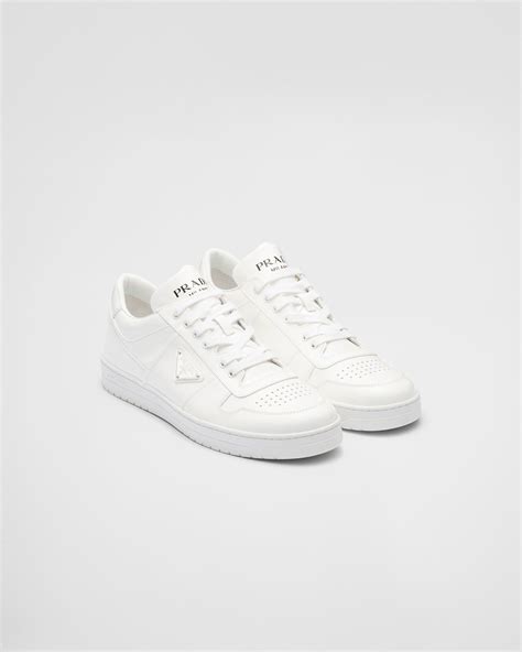 prada 1206459|White Downtown Patent Leather Sneakers .